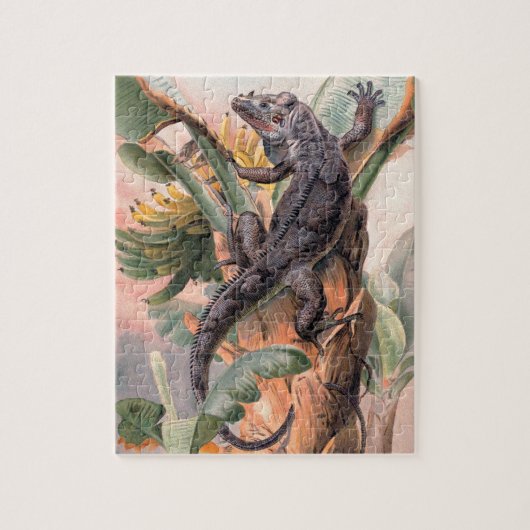 Tropisch zwarte Iguana, wild reptieldier Legpuzzel (Verticaal)