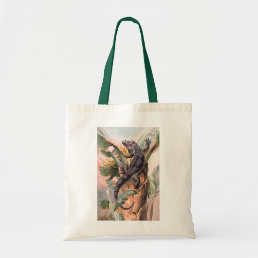 Tropisch zwarte Iguana, wild reptieldier Tote Bag (Voorkant)