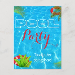 Tropisch zwembad Party Zomer verjaardag Briefkaart