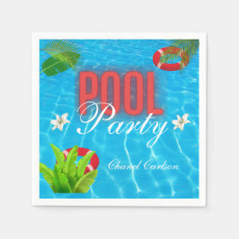 Tropisch zwembad Party | Zomer verjaardag Servet