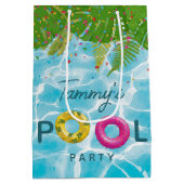 Tropisch Zwembad Party Zwembad Verjaardag Medium Cadeauzakje (Achterkant)
