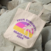 Tropische aangepaste drippalmboom met Sorority Bea Tote Bag