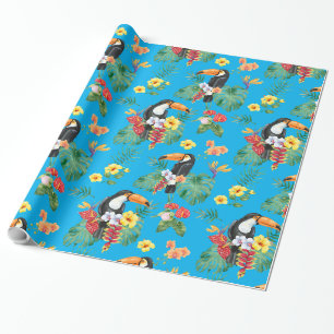 Tropische aanraak en bloemen cadeaupapier