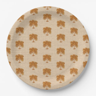 Tropische aardetinten Eilandpalm Thanksgiving Papieren Bordje