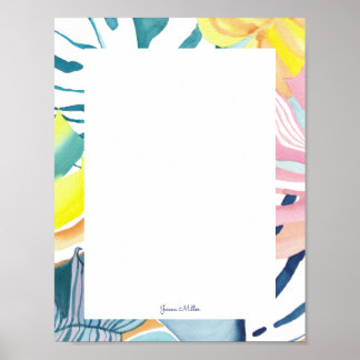 Tropische Abstracte kunst gepersonaliseerd Poster 