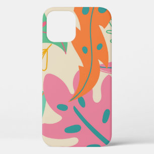 Tropische achtergrond met jungleplanten. Palmblad iPhone 12 Hoesje