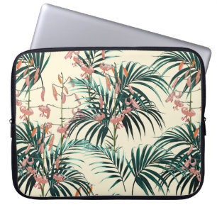 Tropische achtergrond met oerwoud planten. Naadloz Laptop Sleeve