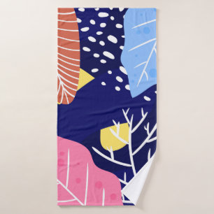 Tropische achtergrond met oerwoud planten. Palmver Badhanddoek