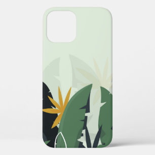 Tropische achtergrond met oerwoud planten. Palmver iPhone 12 Hoesje