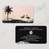 *~* Tropische agate Crystal Palm Tree Flamingo Visitekaartje (Voorkant / Achterkant)