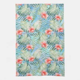 Tropische alfa hibiscus bloemig theedoek