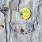 Tropische Aloha-ananas Hawaii Birthday Ronde Button 5,7 Cm (In situ)