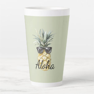 Tropische Aloha Ananas met Zonnebril Latte Mok