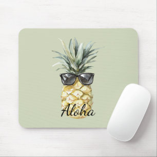 Tropische Aloha Ananas met zonnebril Muismat