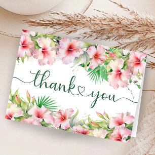 Tropische Aloha Baby shower gevouwen bedankkaart