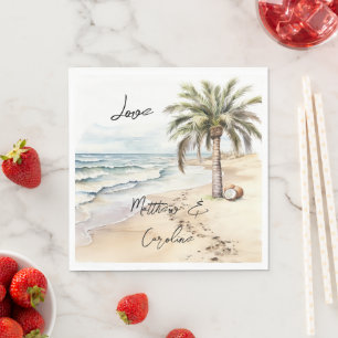 Tropische Aloha Beach Kokosnoten Palm Tree Wedding Servet