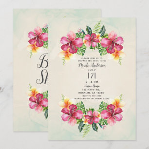 Tropische Aloha Bloemen Botanische Bruidsborrel Kaart