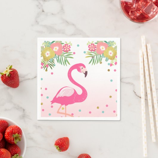 Tropische Aloha Flamingo Papier Servetten Verjaard (Insitu)