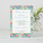 Tropische Aloha Hibiscus Floral Baby shower Kaart (Staand voorkant)