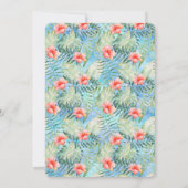 Tropische Aloha Hibiscus Floral Baby shower Kaart (Achterkant)