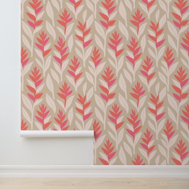 Tropische aloha print behang (Applicatie)