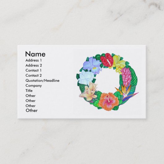 Tropische Aloha Wreath Visitekaartje (Voorkant)