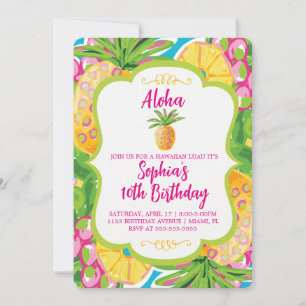 Tropische anananas Birthday Invitation Kaart