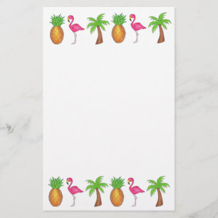 Tropische anananas Flamingo Palm Tree Stationery Briefpapier