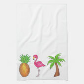 Tropische anananas Flamingo Palm Tree Towel Theedoek (Verticaal)