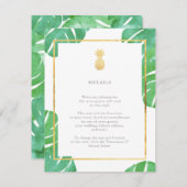 Tropische anananas Gold Wedding Insert Kaarten (Voorkant / Achterkant)