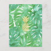 Tropische anananas Gold Wedding Insert Kaarten (Achterkant)