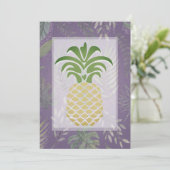 Tropische anananas Hearts Wedding Invitations Kaart (Staand voorkant)