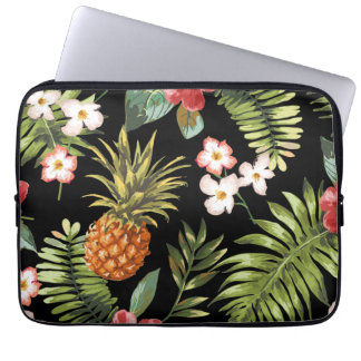 Tropische anananas Hibiscus Flowers laptophoes Laptop Sleeve
