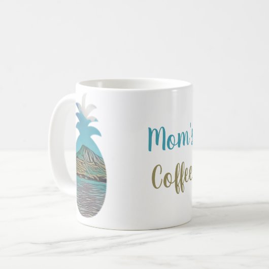 Tropische anananas Jouw naam Uw Drink Koffiemok (Voorkant links)