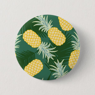 Tropische anananas ronde button 5,7 cm