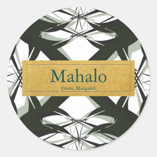 Tropische anananas Topjes Elegant sticker Label (Voorkant)