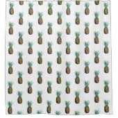 Tropische anananas Waterverf Douchegordijn (Voorkant)