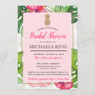 Tropische anananasappelbridal Shower Invitation, P Kaart