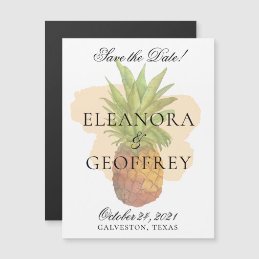 Tropische anananasbruiloft sparen de Datum (Voorkant / Achterkant)