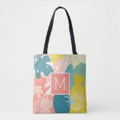Tropische anananasepenmonogram Canvas tas Hawaiian (Voorkant)