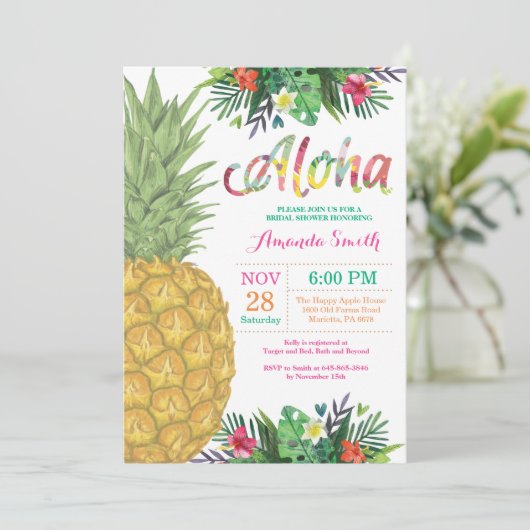 Tropische anananassekruitshow kaart (Staand voorkant)