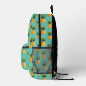 Tropische anananassen op Blauwgroen Bedrukte Rugzak (Rechts)