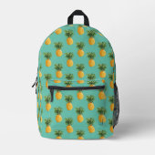 Tropische anananassen op Blauwgroen Bedrukte Rugzak (Voorkant)
