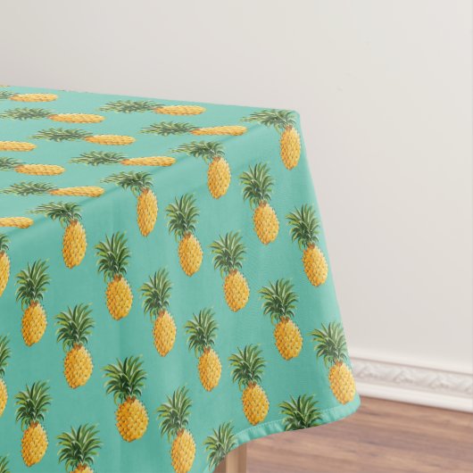 Tropische anananassen op Blauwgroen Tafelkleed (Voorbeeld)