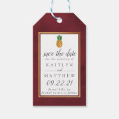 Tropische anananassetbruiloft bespaart de datum wa cadeaulabel (Voorkant)