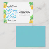 Tropische ananas babyshower neem een boekkaart mee informatiekaartje (Voorkant / Achterkant)
