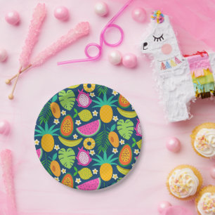 Tropische Ananas Banaan Watermeloen Fruit Papieren Bordje