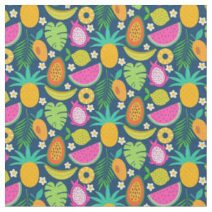 Tropische Ananas Banaan watermeloen Vruchten Stof