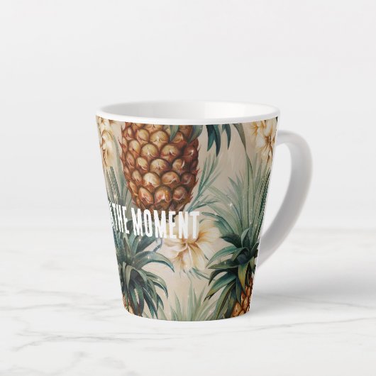 Tropische Ananas Bloem Latte Mok (Rechterhoek)