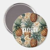 Tropische Ananas Bloem Magneet (Voorkant / Achterkant)